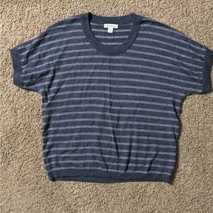 Coldwater Creek Blue and Gray Striped Sweater